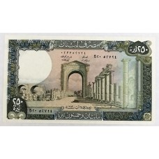 LEBANON 1983 . TWO HUNDRED AND FIFTY 250 LIVRES BANKNOTE